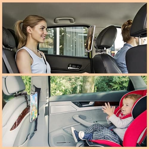 teefeet Car Headrest iPad Holder Aluminum Alloy Material Road Trip Essentials for Kids Car Backseat Tablet Mount Supports Height Adjustment up, Down, Left and Right - Thumbnail 3