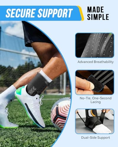 Goldeer Ankle Brace for Sprained Ankle, Quick Lace-Up Ankle Support with Side Stabilizers & Auto-Shaped Pads, Slim Fit Stabilizer for Women Men, Fits in Shoes for Sports, Work & Injury Recovery (M) - Thumbnail 4