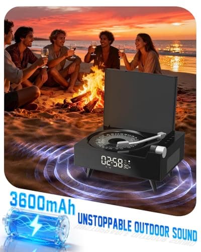 CD Player Portable with Bluetooth for Home Desktop, Dual Stereo Speakers, FM Radio, 3600Mah Battery, Remote Control & LED Display, MP3/WAV Retro Disc Player, Nostalgic Decor Gift, Support USB/AUX - Thumbnail 5