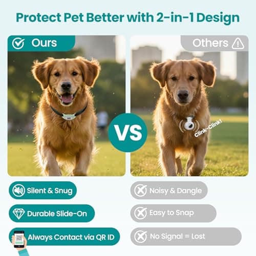 for Airtag Dog Collar Holder with QR Code ID Tag, Glow in The Dark, Fluorescent Silicone for Airtag Case for Dog Collars, Scan Instant Alert, Emergency Contact, Pet Online Profile (Green) - Thumbnail 3