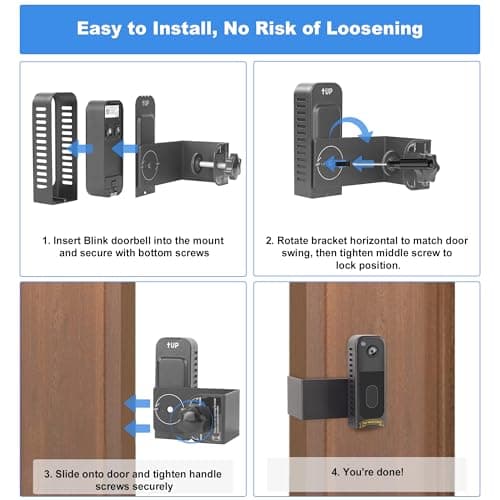 Anti Theft Blink Doorbell Mount - Blink Doorbell Camera Mount 2nd Gen No Drill - Metal Blink Front Door Bracket Door Bell Holder for Apartment - Thumbnail 5