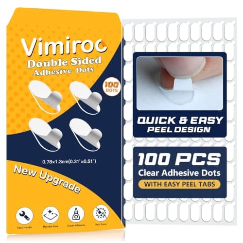 100Pcs Adhesive Glue Stick Dots Double Sided Sticky Tack Removable - Clear Museum Mounting Putty No Damage for Wall Decor, Figurine, Poster, No Trace Dots - Strong Adhesive Dots for Balloon & Crafts