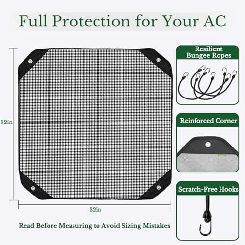 Air Conditioner Covers for Outside units - 32 x 32 Central Air Conditioner ac unit covers outdoor Top Universal Defender Mesh Design (32'' x 32'') - Thumbnail 2