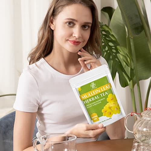 Mullein Leaf Tea, Mullein Tea Bags for Lung Cleanse, Respiratory Support and Mucous Membranes, Herbal Tea Caffeine Free, Non-GMO, 40 Tea Bags - Thumbnail 6