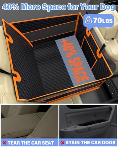 Instraella Dog Car Seat for Large Dogs, Half Back Seat Extender with Hard Bottom, Waterproof Non-Slip Pet Car Seat for Cars, SUVs and Trucks, Fits Medium Dogs - Thumbnail 5