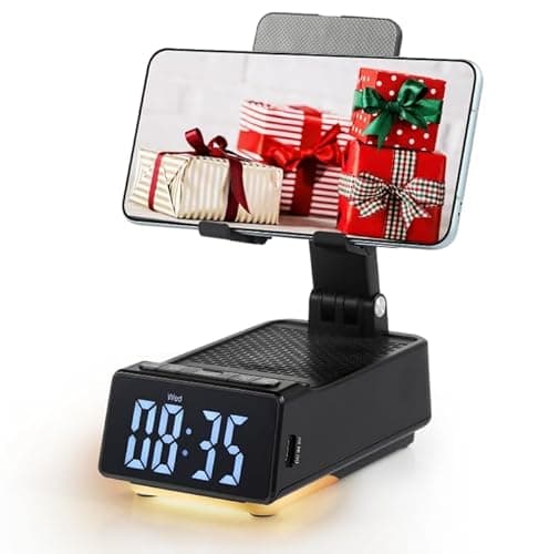 Father's Day Gifts for Dad, Birthday Gifts for Men, 7 in 1 Phone Stand Bluetooth Speaker with Alarm Clock, Wireless Charger, Light, USB Playback & Hands-Free Calling - Thumbnail 4