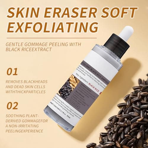 Black and White Rice Peeling, Soft Rice Exfoliating Face and Body, New glow rice Black and White Rice Exfoliant Duo Ampoule Set for All Skin Types, Gentle Peel & Deep Hydration 2 Pack (2.7 fl oz Each) - Thumbnail 5