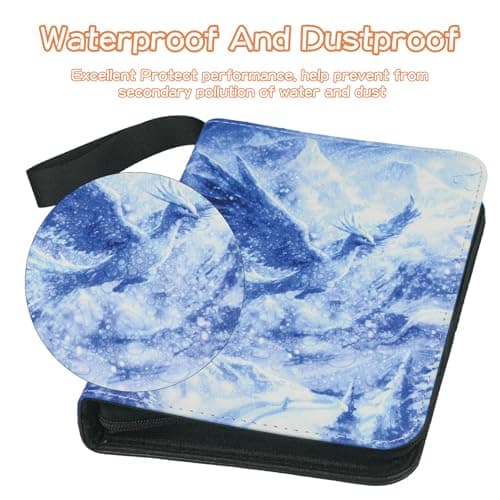 Trading Card Binder 9 Pocket, Fits 900 Cards with 50 Removable Sleeves, Portable TCG Album Folder for Standard Size Game Cards, Sports Card Holder Book for Collectors, Frostwing - Thumbnail 2