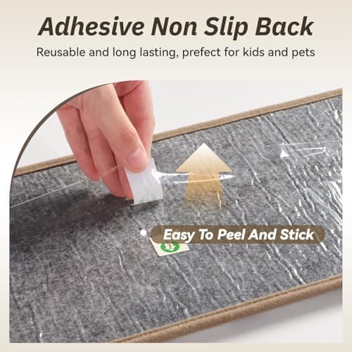 PADOOR Stair Treads Non Slip 15 PCS, 3D Peel and Stick Stair Treads for Wooden Steps Indoor, Residue-Free Adhesive Stair Runner for Kids, Elders & Pets, Washable Carpet for Stairs,8"x30",Brown - Thumbnail 4