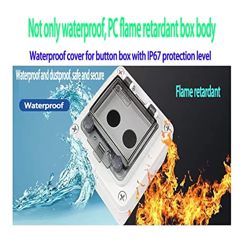 Emergency Stop Push Button Box IP67 22mm Momentary Red Green Yellow E-Stop 1NO 1NC 12V-380V with Cover - Thumbnail 5