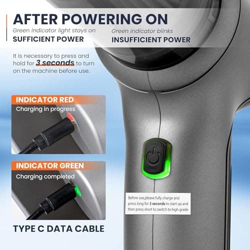 HFLYJPYW Mini Handheld Vacuum Cleaner Cordless - Car Vacuum Portable Rechargeable with High Power Brushless Motor 12000 PA Strong Suction 3 in 1 Mini Hand Vacuum (Grey) - Thumbnail 4