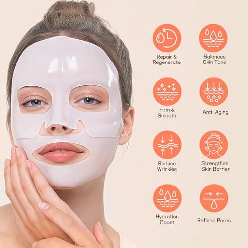 BIODAZZLE Bio-Collagen Overnight Hydrogel Face Mask – Deep Hydration & Skin Smoothing, Pore Care & Firm-Looking Skin, Moisturizing Sheet Mask, 33gx3ea - Thumbnail 2