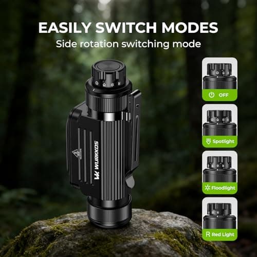 Wurkkos HD17 Headlamp with Red Light,2500Lumen Led Bright Rechargeable Head Lamp 3 Light Source,with Magnetic IPX6 Waterproof Headlamps for Adults for Camping,Hunting,Hardhat,Work - Thumbnail 6