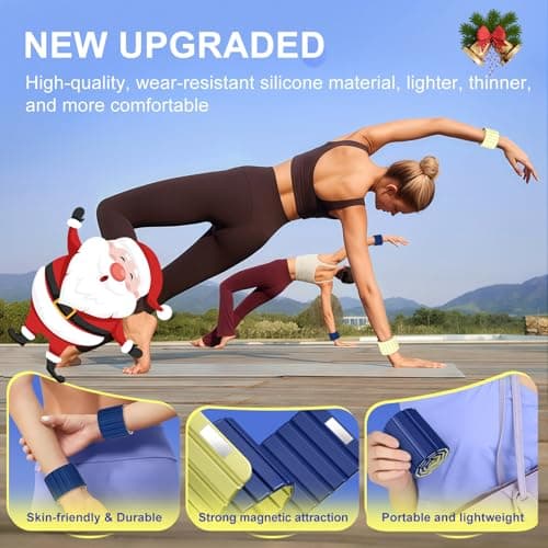 Lxlivn Wrist Weights, Ankle Weights for Women, 2 Pack (1.1LB Each)–Stackable Magnetic, Silicone (Waterproof), Non-Slip, Easy Wear, Adjustable (Men & Women), Ideal for Jogging/Yoga & More - Thumbnail 6