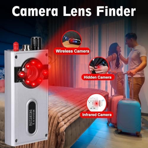 JMDHKK Hidden Camera Detector & Bug Detector – Magnetic Tracker & Wireless Signal Finder for Home, Office, Hotel, Car – Advanced Privacy Protection for Travel & Security（Silver - Thumbnail 5