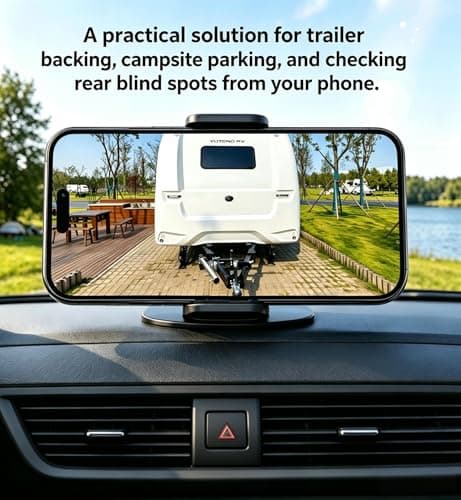 YEOIZO Wireless Magnetic Backup Camera for Trailers/RV/Camper - WiFi Rechargeable HD Night Vision, No Wiring/Drilling, Easy Hitch Alignment, Compatible with iPhone/Android/iPad (Gooseneck/Fifth Wheel) - Thumbnail 3