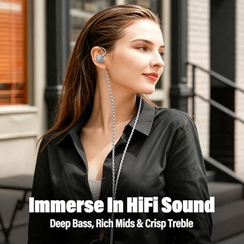 Hybrid In Ear Monitor IEM Earphones,Dual Chamber Tech,Powerful Deep Bass - Thumbnail 3