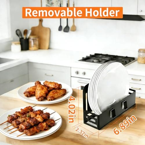 LELOCLE Grill Caddy BBQ Organizer for Outdoor Grill with 2 Paper Towel Holders, Picnic Condiment Utensil Organizer for Outdoor Cooking, RV, Camping Essential, Camper Must Haves, Gifts for Men - Thumbnail 6