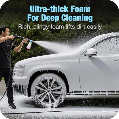 FizzFurry Upgraded Foam Cannon, Lightweight Car Wash Foam Cannon, Leak-Proof Construction, Fits 1/4 Inch Connector Pressure Washer, Easy Car Wash at Home - Thumbnail 2