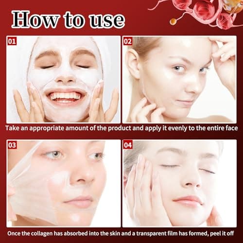 YAFUSIPE Collagen Night Wrapping Mask Hydrating Peel Off Face Mask for Women Tightening Lifting Facial Mask Skincare Anti Aging Collagen Masks for Wrinkles Fine Line Glowing 2.71oz - Thumbnail 5