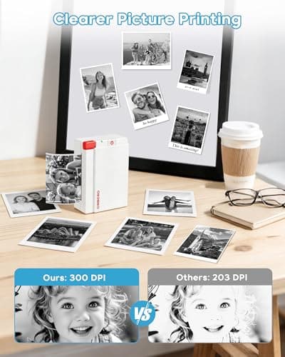 ORGBRO Sticker Printer Machine, X3 Mini Printer Print Pods Portable Thermal Inkless Sticker Maker, 2-3 Inch 300 DPI Bluetooth Pocket Printers for Smartphones, Notes, Journal, Photos, DIY, Kids Gift - Thumbnail 6