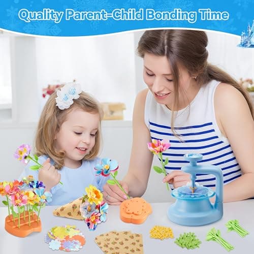 Hamdol DIY Flower Bouquet Kit for Boys and Girls Ages 4-8, Fabric Arts & Crafts Toy for Kids 5 6 7 8, Educational STEM Activity Set, Creative Gift Idea for Birthday, Valentine, Easter or Holiday - Thumbnail 5