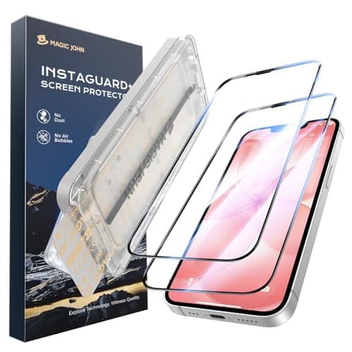 MAGIC JOHN 2PACK 3rd Gen for iPhone 17e Screen Protector, One-Pull Easy Install, HD Clear, Smooth Touch, Auto-Align Screen, 9H Glass - Image 1