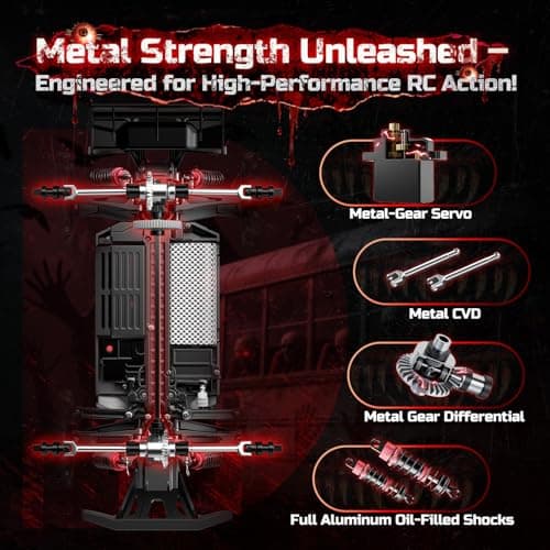 DEERC 9311E 1/18 All Terrain Fast RC Cars for Adults 40KPH,4WD Electric Off-Road Remote Control Monster Truck,2.4Ghz High Speed Car,Waterproof Monster Truck with 2 Batteries for Boys & Kids - Thumbnail 5