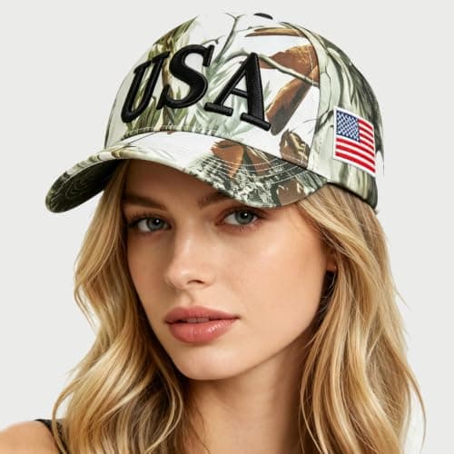 LELVK 4th of July Accessories USA Hats for Women Men, Embroidered Cotton American Flag Baseball Cap for Golf Travel Daily Wear - Thumbnail 6