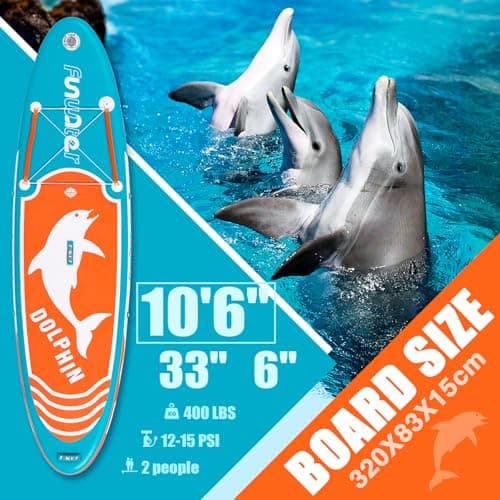 FunWater Inflatable Stand Up Paddle Boards Ultra-Light SUP Wide Stable Design Non-Slip Comfort Deck for Youth & Adults with Premium SUP Board Paddle Accessories - Thumbnail 2