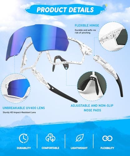RIDEFLOW Kids Sunglasses Kids Sports Sunglasses UV Protection for 3-12 Boys Girls Baseball Softball Cycling-RIFO - Thumbnail 4