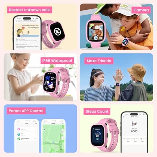 LAGENIO Watch Phone for Kids, Kids Smart Watch with GPS Tracker, 1.7 Inch HD 4G Smartwatch with Video Calls, Texting, Parental App, SOS, Music, Alarm Clock, School Mode, IP68 Waterproof for Ages 5-12 - Thumbnail 6