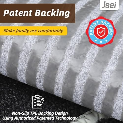 JSEI Stair Treads for Wooden Steps Indoor with Glow in The Dark Stripe, 4 Pack 9" X 28" Non-Slip Washable Carpet Stair Mats with TPE Backing, Polyester Stair Rugs for Kids Elders & Pets, Dark Grey - Thumbnail 6