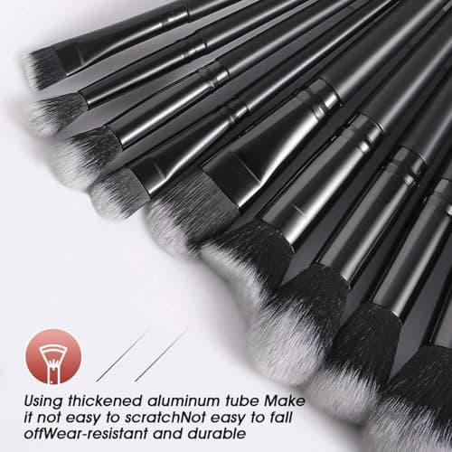 KUORYZAL Black Makeup Brushes Set Professional 70Pcs with Case Premium Synthetic for Foundation Concealer Blush Eyeshadow Powder Contour Makeup Brush Kit Face Eye Make up Brushes & Tools - Thumbnail 2