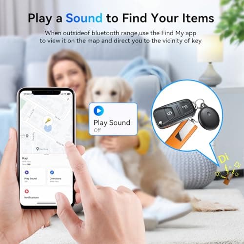Smart Tags-4 Pack, Smart Bluetooth Tracker Work with Apple Find My, Key Finders and Find My Tracker, Game Changer Waterproof Smart Tag with Key Ring Tracker Tag for Keys/Luggage/Wallet etc - Thumbnail 3
