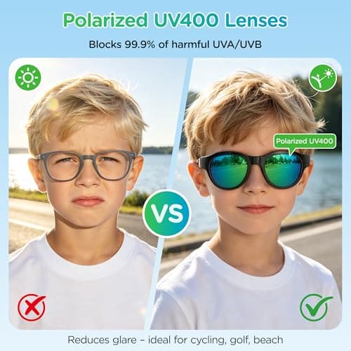 aiomoar Smart Bluetooth Sunglasses for Kids, Polarized UV Protection, Open Ear Audio, Hands-Free Calls (Red) - Thumbnail 4