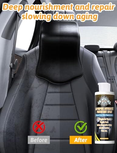 Kingvo Car Leather Conditioner, Leather Protector Repair Kit Car Interior Polish Care for Couch Vinyl Purses Boot Furniture Auto Upholstery,10 OZ - Thumbnail 4