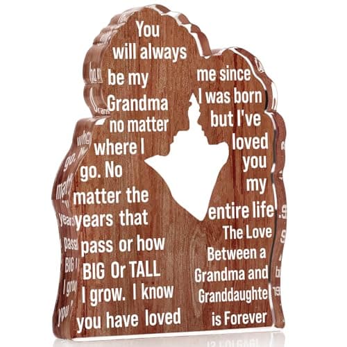 Valentines Grandma Gifts from Granddaughter, Grandmother Birthday Gift Idea Best Grandma Ever Great Grandmas Christmas Mothers Day Grandparents Gigi Nana Present Acrylic Plaque Sign - Image 1