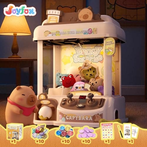 Claw Machine for Kids, Capybara Mini Machine for Age 3+, Toy Claw Machines with Plush and Squishy Prizes for Girls, Candy Grabber Dispenser Toy for Boys, Birthday Gifts for Kids Age 3 4 5 6 7 8 - Thumbnail 2