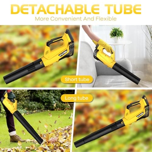 Leaf Blower, Electric Cordless Leaf Blower with 2 Batteries and Charger, 2 Speed Mode, Lightweight Cordless Blower for Blowing Leaves, Patio Cleaning, Blowers for Lawn Care and Dust - Thumbnail 6