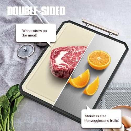 SNOWCLAD Stainless Steel Cutting Board Set of 2 for kitchen - Thumbnail 4