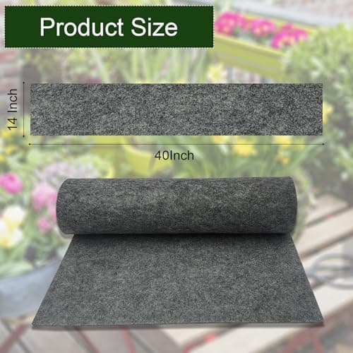 BETAGT 14x40 Inch Front Door Stairs Mat for Stain, Fabric Planter Basket Liner Pads, Non Woven Basket Liner Roll Mats, Hanging Basket Coco Liners for Plants Flower Outdoor Indoor Garden - Thumbnail 2