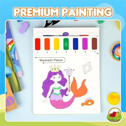 YPLUS Paint with Water Books for Toddlers, Watercolor Painting Paper, Gift for Kids Ages 1-3, 2-4, 4-6, Art Craft Gift for Drawing with Brush - Sea - Thumbnail 5