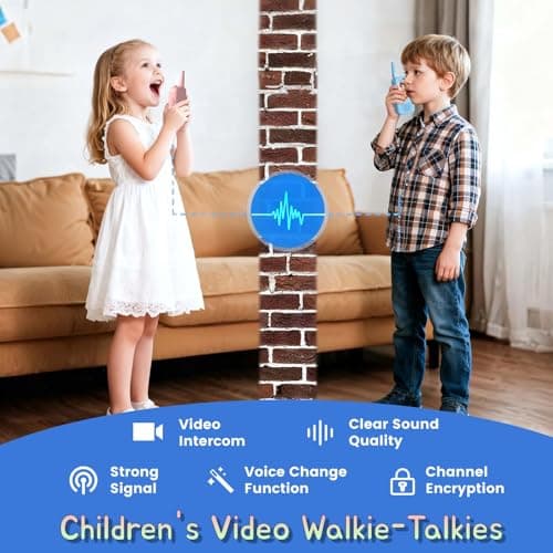 Video Walkie Talkies for Kids, 2 Pack HD Screen Walkie-Talkies for Ages 3–12 with 4 Voice Effects, Long Range, Indoor & Outdoor Toys for Camping, Hiking, Family Games, Great Birthday - Thumbnail 4