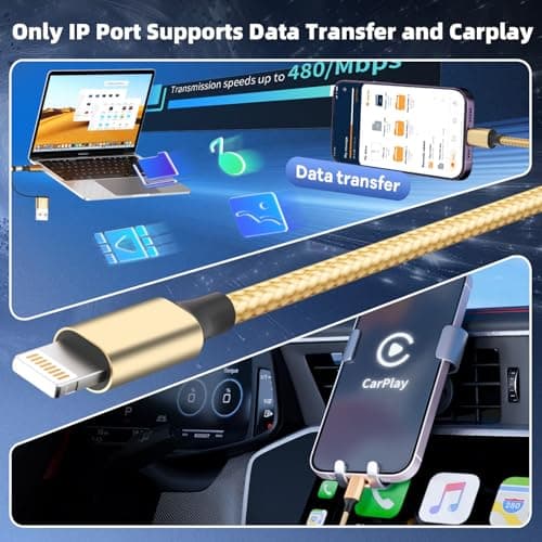 Firsting USB A/C 3 in 2 Multi Charging Cable, Multiple Charger Cord for iWatch Charger/iPhone Chargers/iPad, Multi Charger Cable Compatible with iWatch&iPhone 17-12 5FT - Thumbnail 3
