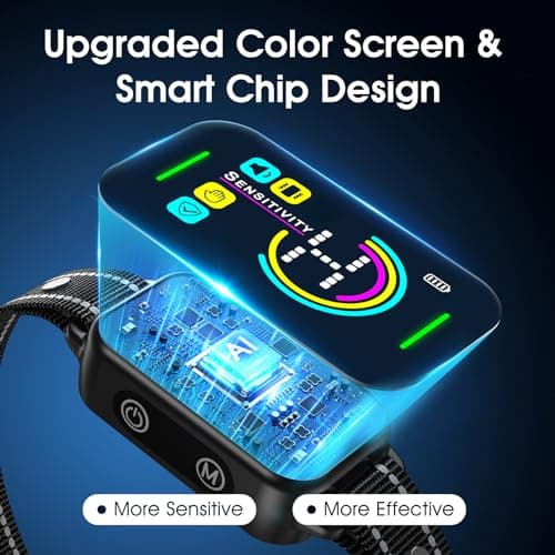 Dog Bark Collar for Large Medium Small Dogs - Smart AI 1S Stop Barking, Anti Barking Device & Dog Training Collar with Beep, Vibration & 8-Level Sensitivity, IP67 Waterproof, USB-C Fast Charge - Black - Thumbnail 2