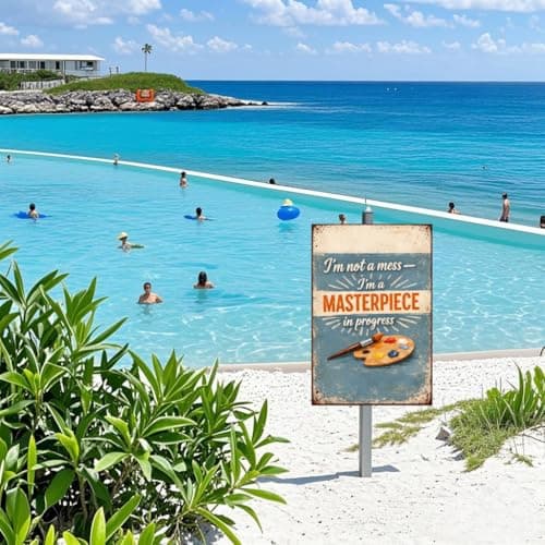 I’m Not A Mess I’m A Masterpiece In Progress Tin Sign Vintage Inspirational Quote Metal Wall Decor Artistic Paint Palette Rustic Motivation Plaque For Home Studio Office Classroom 8x12 Inch - Thumbnail 2