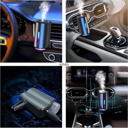 Car Air Freshener Diffuser with Three Adjustable, Rechargeable Car Diffusers, Car Fresheners Long Lasting (Lemon) - Thumbnail 4