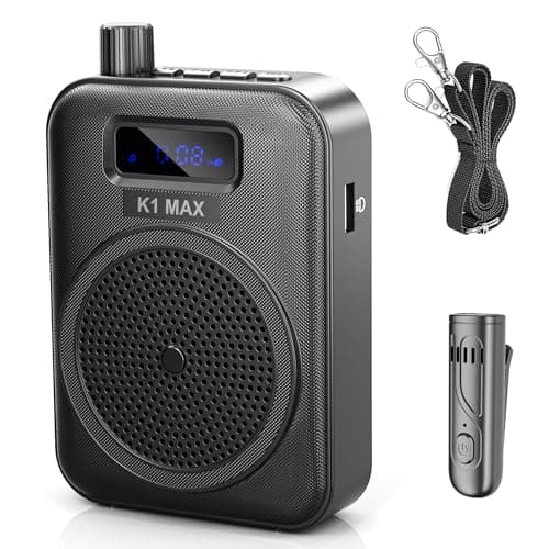 Voice Amplifier Wireless Microphone with Bluetooth Lavalier, Portable Microphone and Speaker for Teachers, Mini Rechargeable Amplifier, Ideal for Classroom, Meetings, Yoga, Speeches, and Tour Guides - Image 1