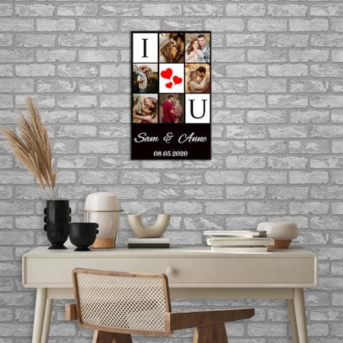 ZHIYYHAO Custom Canvas Prints with Your Photos Collage Framed Personalized 6 Pictures Canvas Wall Art for Living Room Bedroom Study room Home Decor (CF-15,12.00L X8.00W'') - Thumbnail 2
